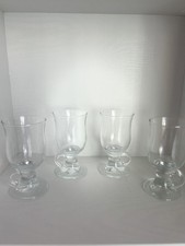 4 X Vintage Pedestal Irish Coffee / Latte / Liqueur Glasses Excellent Condition