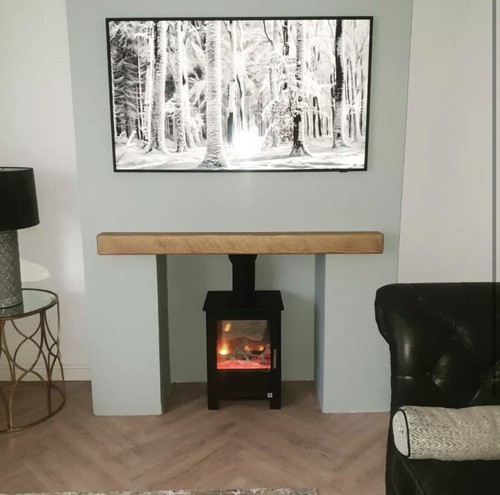 Rustic wooden mantel - wooden,