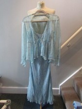 Women's Nougat Blue Silk Dress