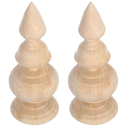 2pcs decorative wood finials - 2pcs,
