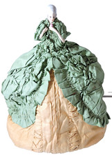 Antique German Kister Porcelain Half Doll Marie Antoinette Tea Cozy Silk Dress