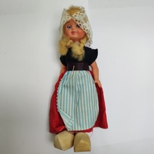 Vintage Dutch 7in Doll With wooden clogs souvenir