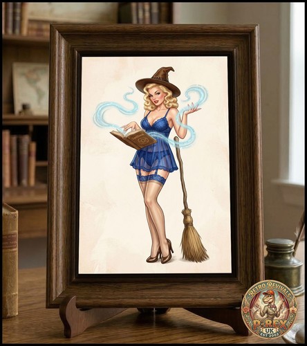 Sexy halloween witch retro pin - retro,