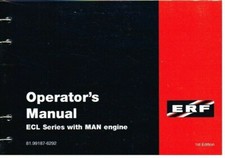ERF ECL SERIES TRUCK (WITH MAN ENGINE) 2001 INSTRUCTION & MAINTENANCE HANDBOOK