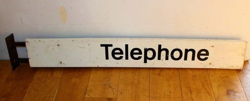 Telephone metal sign - , railway