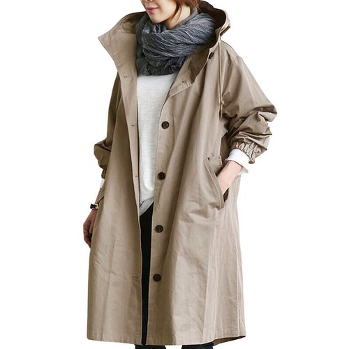 Womens oversize hooded trench - womens,