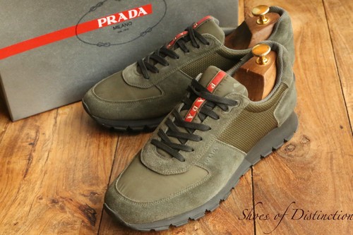 Prada green canvas suede - prada,