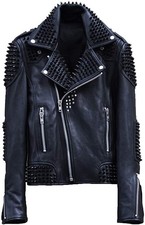 "Men's Spiked Studded Black