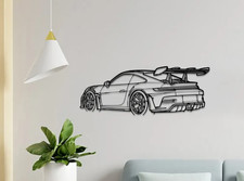 3d printed Porsche GT3 RS 3d Silhouette Model, Wall art