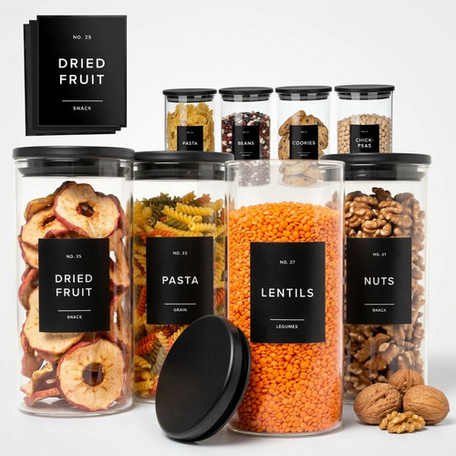 Glass pantry jars - set, of