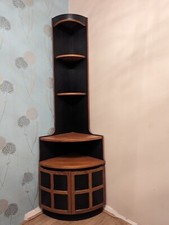 Nathan Mid Century Upcycled Tall Corner Unit. Upcycled In Black 