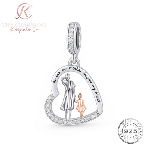 Mum daughter charm silver - daughter, s