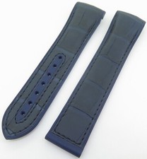 .Omega 45.5 Seamaster Planet Ocean Chrono 22mm Blue Alligator Rubber Deploy Band