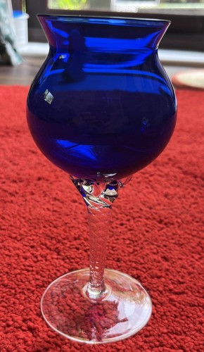 Cobalt blue small glass - cobalt, vase