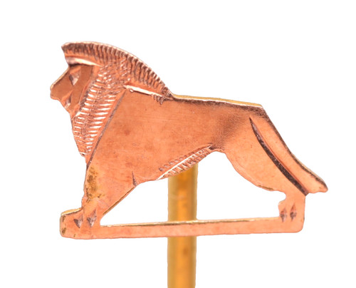 Antique 9ct gold lion - antique,