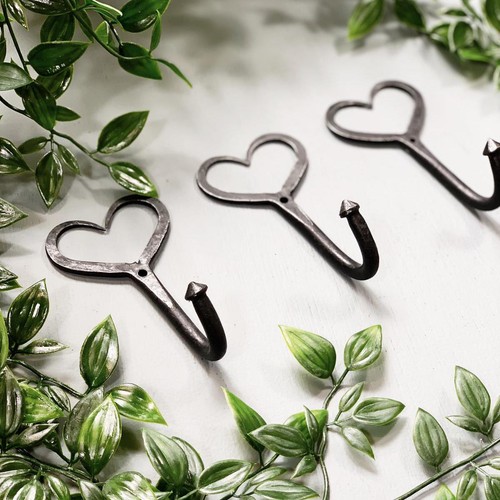 Heart shaped wall hook cast - heart,