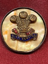 WW1/2 POW Civil Service Rifles MOP Silver Enamel Sweetheart Brooch with fixing