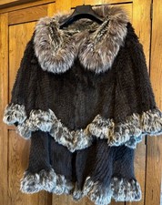 Angelique.L  Real Rabbit & Fox Fur Women Jacket, size L-XL