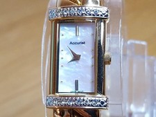 Ladies Vintage Retro Gold Bracelet Accurist Art-Deco Diamond ct Cocktail Watch