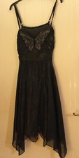 Jane Norman Cocktail Dress - Black With Jewelled Butterfly  Detail - 14 -NEW