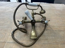 Unlacquered Brass Mixer Tap Bath Telephone Shower Vintage Antique Original