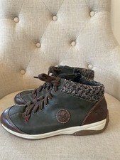 Rieker Ankle Boots.Size Uk 4 Eu 37. Green Brown. Flat. Brand New. Unworn.
