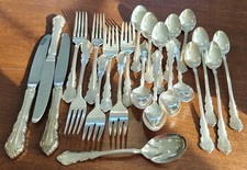 24pc Reed & Barton DRESDEN ROSE  Silverplate Silverware Flatware Silver Plate