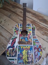 Vintage Eko Kay KD28 Acoustic Guitar Sixties Made In Italy Superhero Design