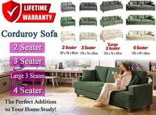 Large 3 4 Seater Corduroy Sofa