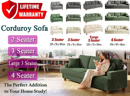 Large seater corduroy sofa - large,