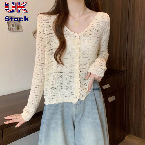 Thin knitted cardigan - cardigan, hollow