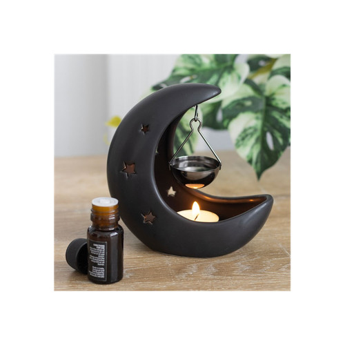 Black crescent moon hanging - crescent,