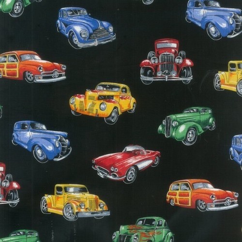 Fat quarter nutex hot rods - hot,
