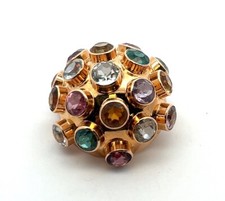 H. Stern 18K Gold Sputnik Multi-Colored Gemstone Brooch/Pin 7.8g