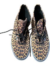 Vans Leopard Print Trainers UK 8 US 9 Men's Shoes Lace Up Canvas 5089