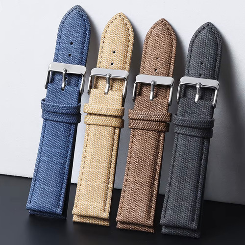 Denim watch strap blue - blue, nylon