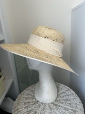 Ladies Made In England Natural Fibre Rimmed Sunhat. Excellent. Small. MR24011