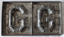 Antique heavy metal LETTER G G Letter Cast Plaster Cast Mould Mold 1900s design