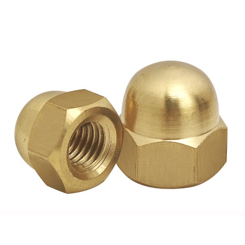 Solid brass hexagon dome - brass,