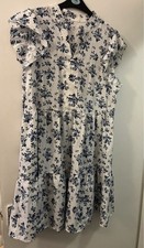 White Blue Floral Dress Size