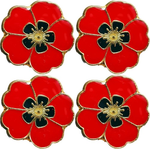 4pcs red pop day badge - 4pcs,