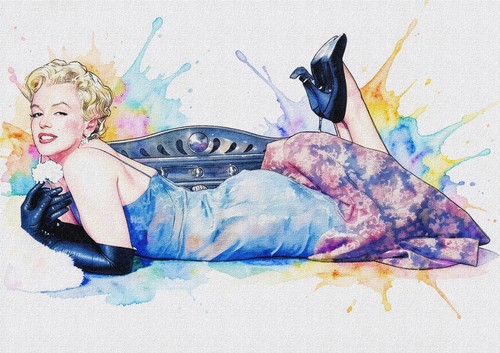 Marilyn monroe watercolour - marilyn,