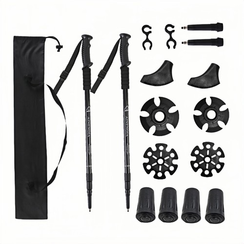 Telescopic hiking poles - poles, pack