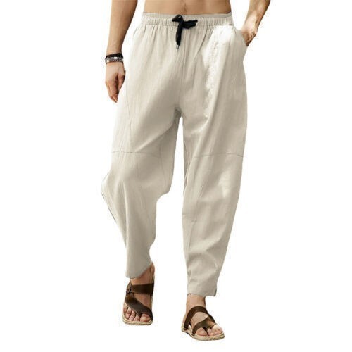 Mens cotton linen baggy - mens,