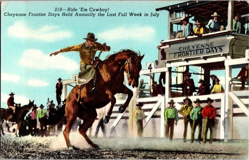 Cheyenne postcard ride em - cheyenne, wy