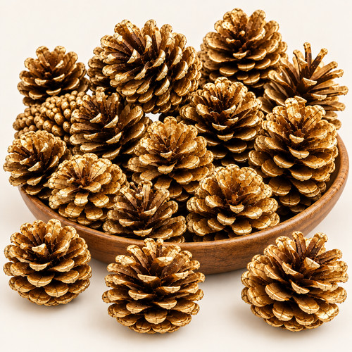 Traditional gold pine - gold, cones