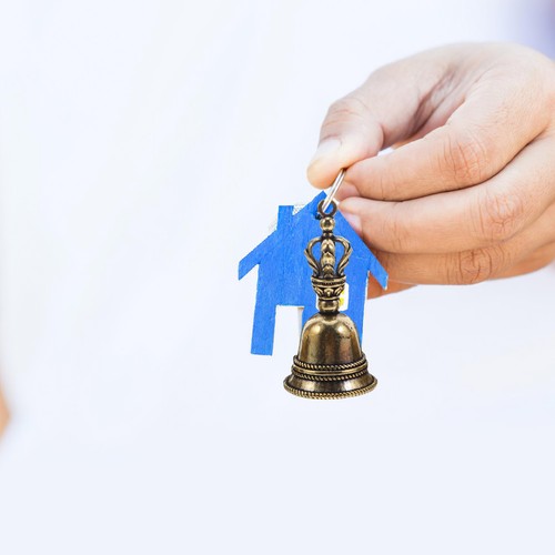 Pcs vintage brass hand bell - pcs,
