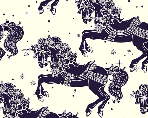 Cotton fabric carousel horses - cotton,