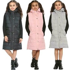 Girls Kids Long line Gilet