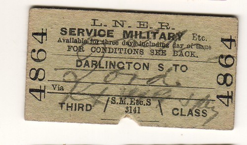 Railway ticket lner - ticket, darlington